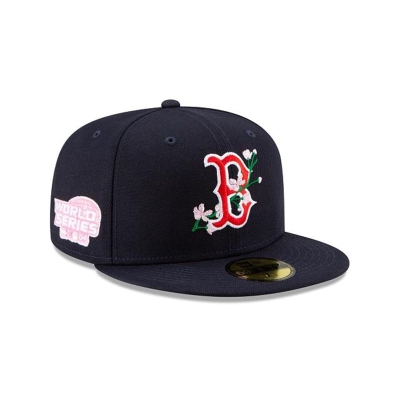 Boston Red Sox Gorra | New Era MLB Side Patch Bloom 59fifty Fitted Cap Mexico - Azules
